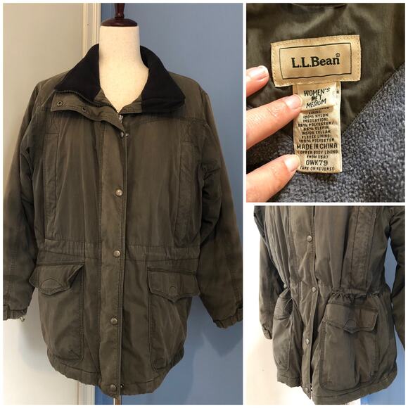 VTG LL Bean Women’s Polartec Thinsulate Lined Utility Jacket Med P Outdoors 90s - Picture 1 of 16